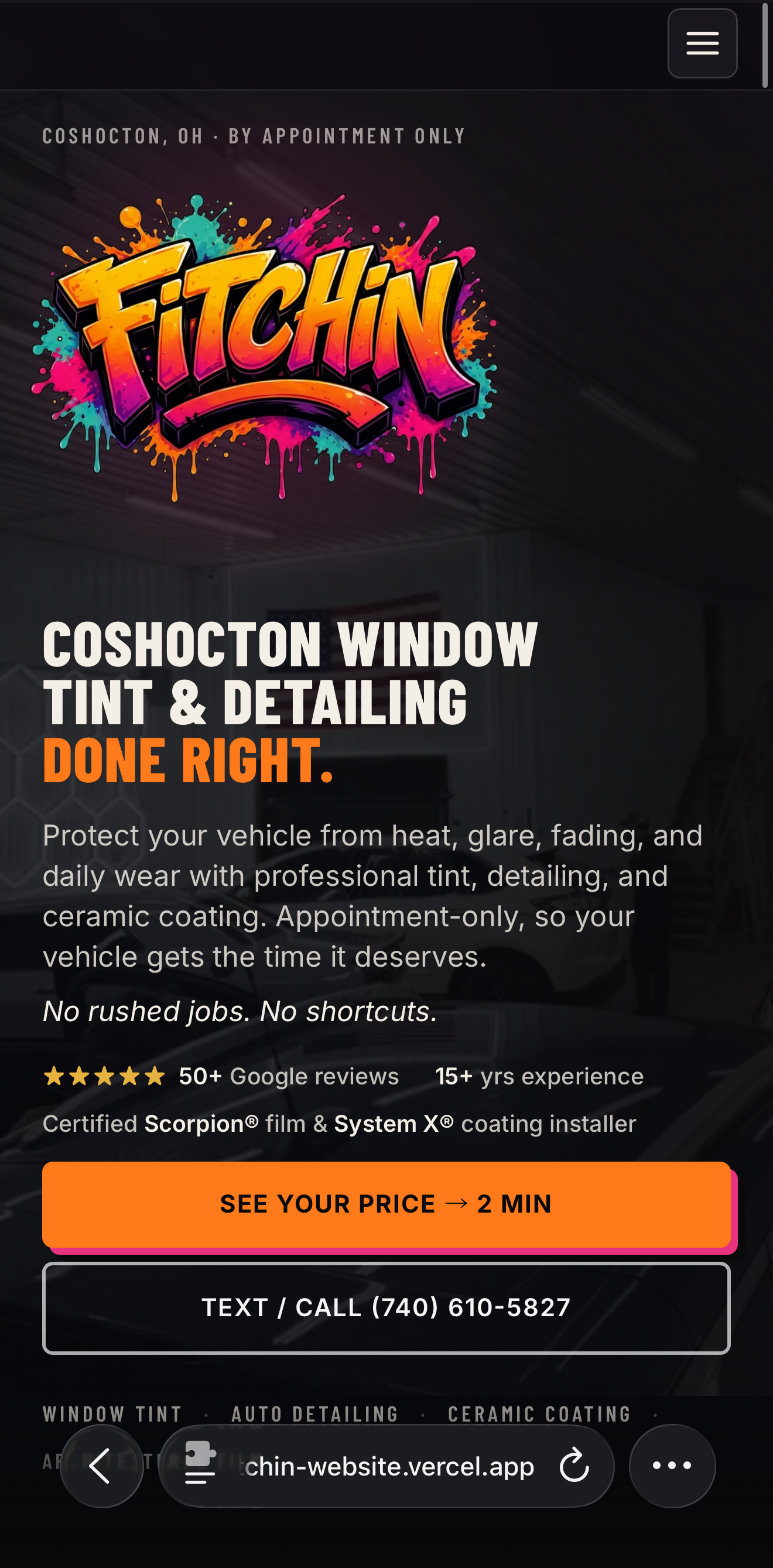 Fitchin Auto Detail mobile site
