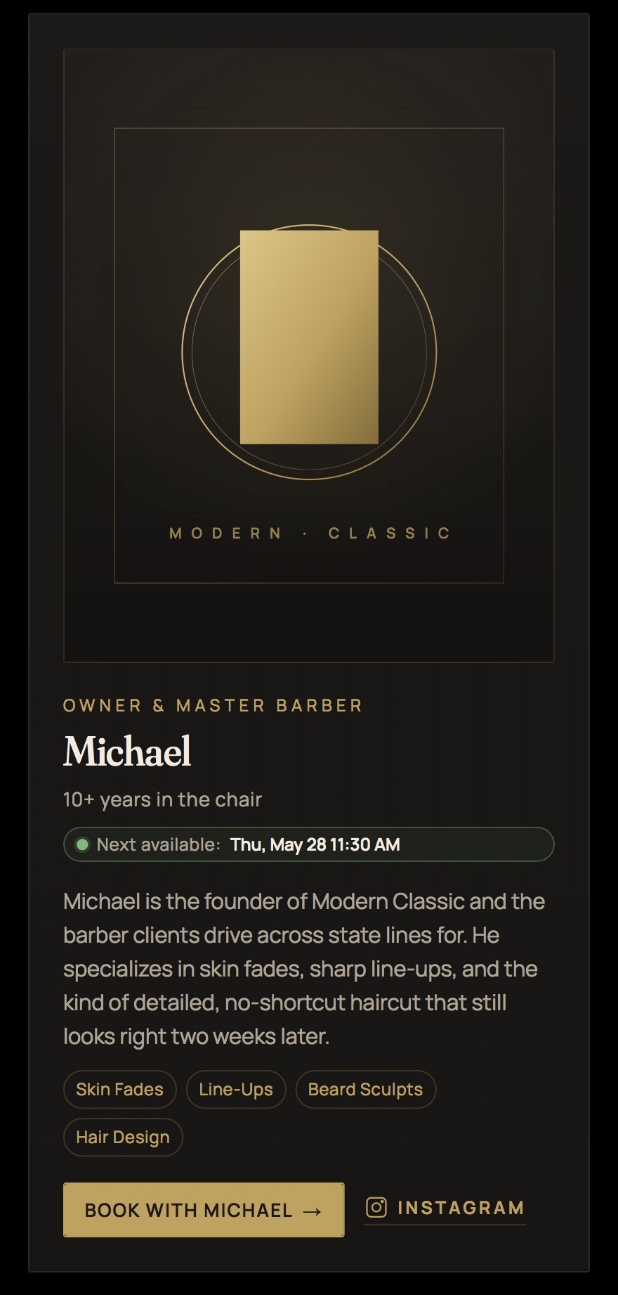 Each barber gets their own brand