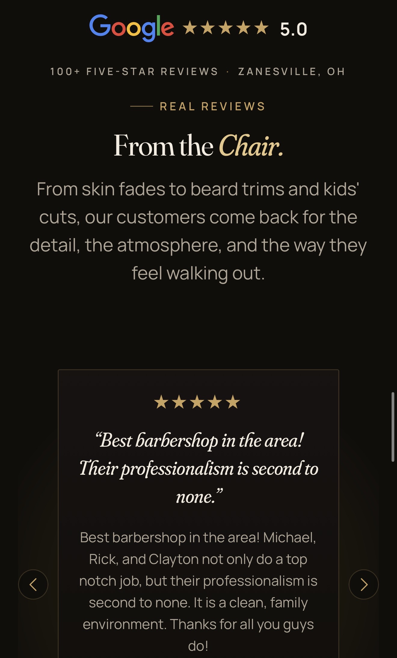 Real reviews, baked into the homepage