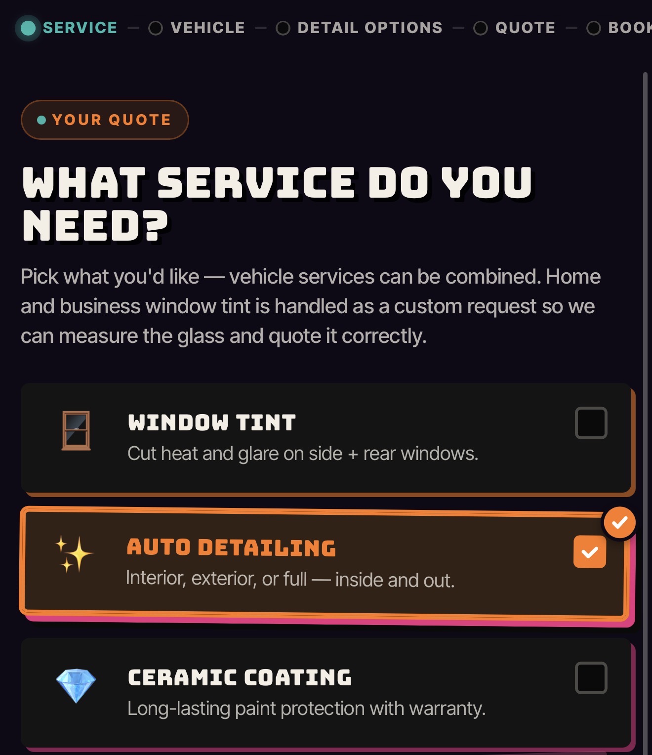 Pick the service